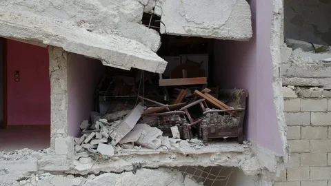 Traces of the Syrian War Stock-Footage 125639291