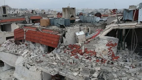 Traces of the Syrian War Stock-Footage 125640889