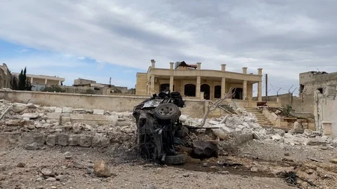 Traces of the Syrian war Stock Footage 125765451