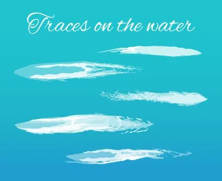 Traces on Water Poster with Splashes Text Vector Stock Illustration
