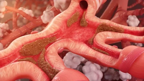 Tracheal cross-section showing breathing process 스톡 동영상 345106871