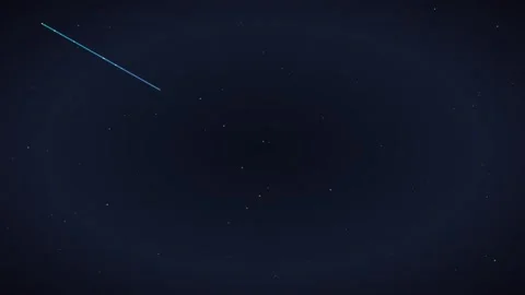 Tracing Blue Light Line Loop - Space Grid &amp; Twinkling Star Backdrop Stock Footage 341564846