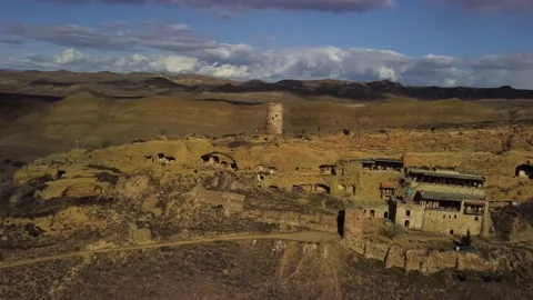 Tracing Centuries-Old History: David Gareja Monastery from Above Stock Footage 238805780