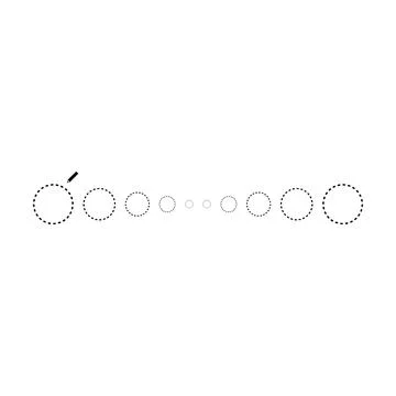 Tracing circle line dotted element for kids worksheet, dotted line for writ.. Illustrazione stock