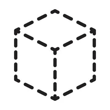 Tracing cube, cuboid shape lines element for preschool, kindergarten Stock Illustration