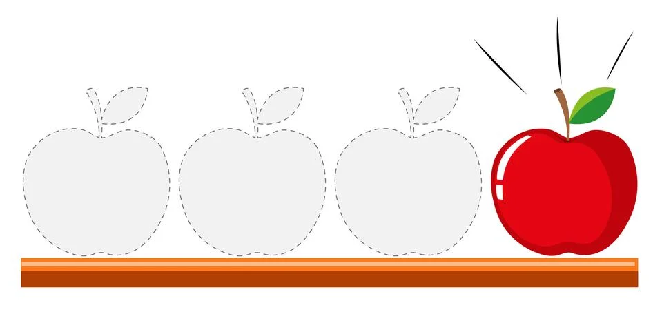 Tracing design with apples Stock Illustration