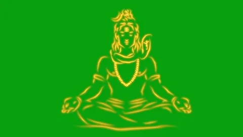 Tracing with Glow Lines on Lord Shiva's outline on green screen 스톡 동영상 341680648