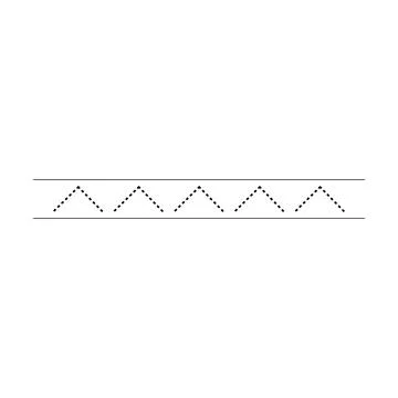Tracing line dotted horizontal element for kids worksheet, dotted line for .. Stock Illustration