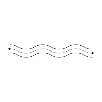 Tracing line dotted horizontal zig zag wavy element for kids worksheet, dot.. Stock Illustration