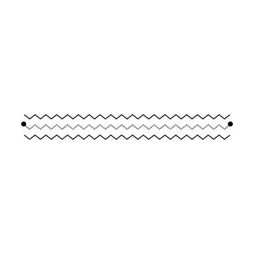Tracing line dotted horizontal zig zag wavy element for kids worksheet, dot.. Stock Illustration