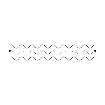 Tracing line dotted horizontal zig zag wavy element for kids worksheet, dot.. Stock Illustration