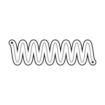 Tracing line dotted horizontal zig zag wavy element for kids worksheet Stock Illustration