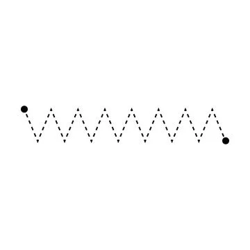 Tracing line dotted zig zag line worksheet element for kids for writing, dr.. Stock Illustration