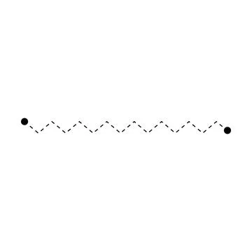 Tracing line dotted zig zag line worksheet element for kids for writing, dr.. Stock Illustration