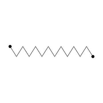 Tracing line dotted zig zag line worksheet element for kids for writing, dr.. Stock Illustration