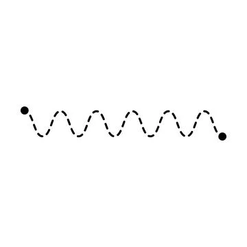 Tracing line worksheet element for kids, dotted wave line for writing, draw.. Stock Illustration