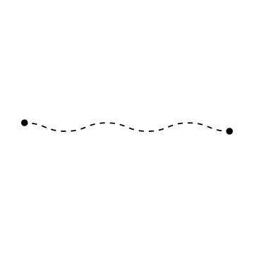 Tracing line worksheet element for kids, dotted wave line for writing, draw.. Stock Illustration