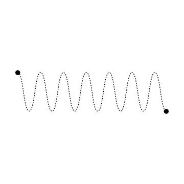 Tracing line worksheet element for kids, dotted wave line for writing, draw.. Stock Illustration