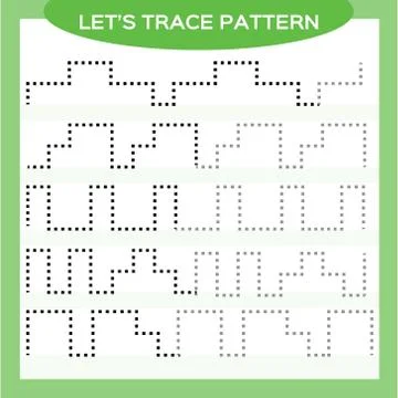 Tracing Lines Activity For Early Years. Special for preschool kids. Worksheet イラスト素材