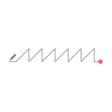 Tracing lines dotted outline shape preschool and kindergarten school kids 스톡 일러스트