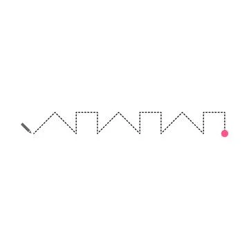 Tracing lines dotted outline shape preschool and kindergarten school kids Stock Illustration