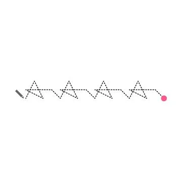 Tracing lines dotted outline shape preschool and kindergarten school kids 스톡 일러스트