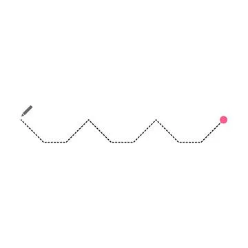 Tracing lines dotted outline shape preschool and kindergarten school kids Stock Illustration