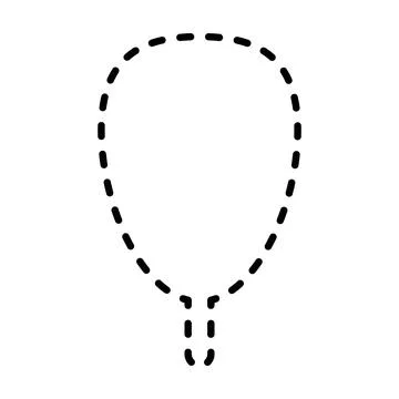 Tracing lines dotted tree outline shape for preschool and kindergarten school Stock Illustration