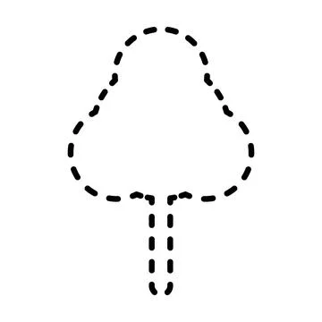 Tracing lines dotted tree outline shape for preschool and kindergarten school Stock Illustration