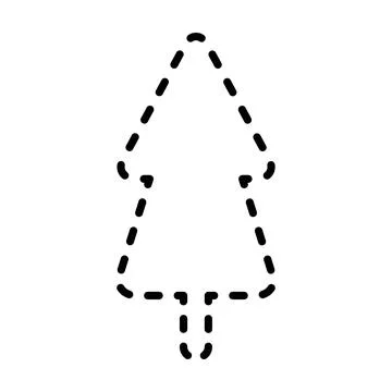 Tracing lines dotted tree outline shape for preschool and kindergarten school 스톡 일러스트