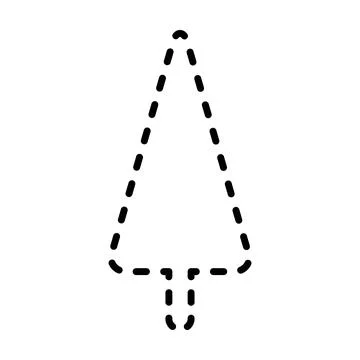 Tracing lines dotted tree outline shape for preschool and kindergarten school Stock Illustration