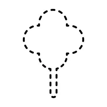 Tracing lines dotted tree outline shape for preschool and kindergarten school 스톡 일러스트