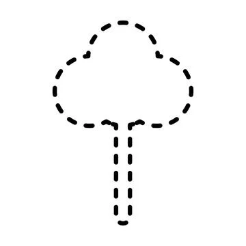 Tracing lines dotted tree outline shape for preschool and kindergarten school Stock Illustration