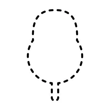 Tracing lines dotted tree outline shape for preschool and kindergarten school 스톡 일러스트