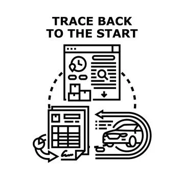 Tracing order history back to initial fulfillment process Stock Illustration
