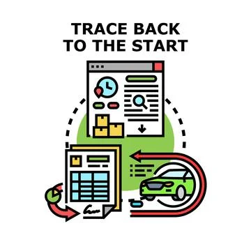 Tracing order history back to initial fulfillment process Illustrazione stock