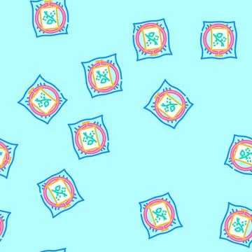 Tracing paper embroidery hobby vector seamless pattern Stock Illustration