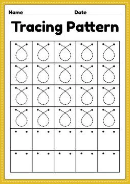 Tracing pattern loop lines worksheet for kindergarten, preschool and Montessori Stock Illustration