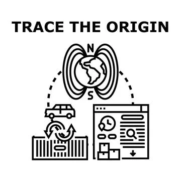 Tracing product origin global supply chain concept Stock Illustration