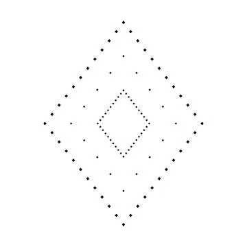 Tracing rhombus shape symbol, dashed and dotted broken line element  Stock Illustration