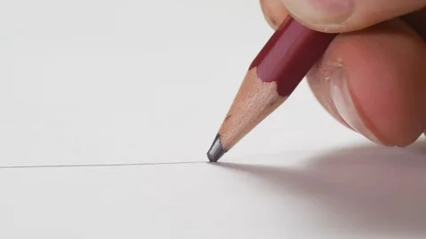 Tracing Straight Line Macro Shot Camera Following The Pencil Stock Footage 105464860