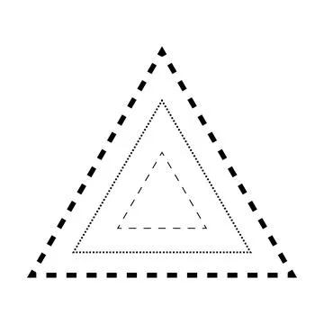 Tracing triangle shape broken line element for preschool, kindergarten Stock Illustration