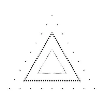 Tracing triangle shape broken line element for preschool, kindergarten Stock Illustration