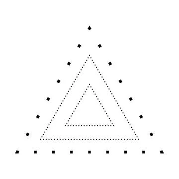 Tracing triangle shape broken line element for preschool, kindergarten Stock Illustration