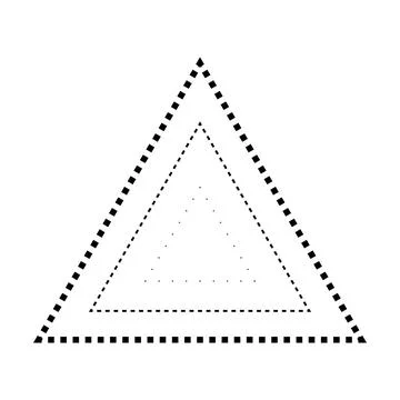 Tracing triangle shape broken line element for preschool, kindergarten  Stock Illustration