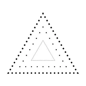 Tracing triangle shape broken line element for preschool, kindergarten Stock Illustration