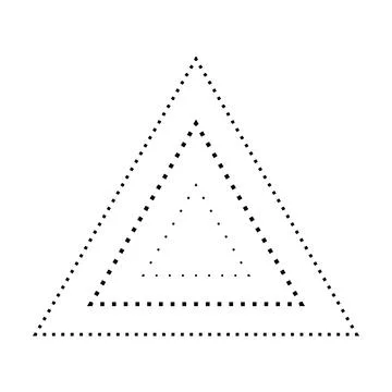 Tracing triangle shape broken line element for preschool, kindergarten Stock Illustration