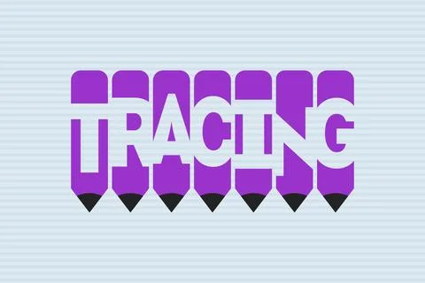Tracing typography negative space word vector illustration. Illustrazione stock