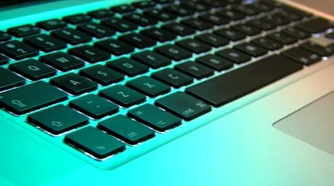 Track across computer keyboard Stock Footage