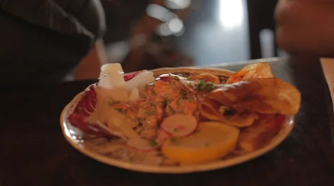 Track across three dinner plates Stock Footage 42429157